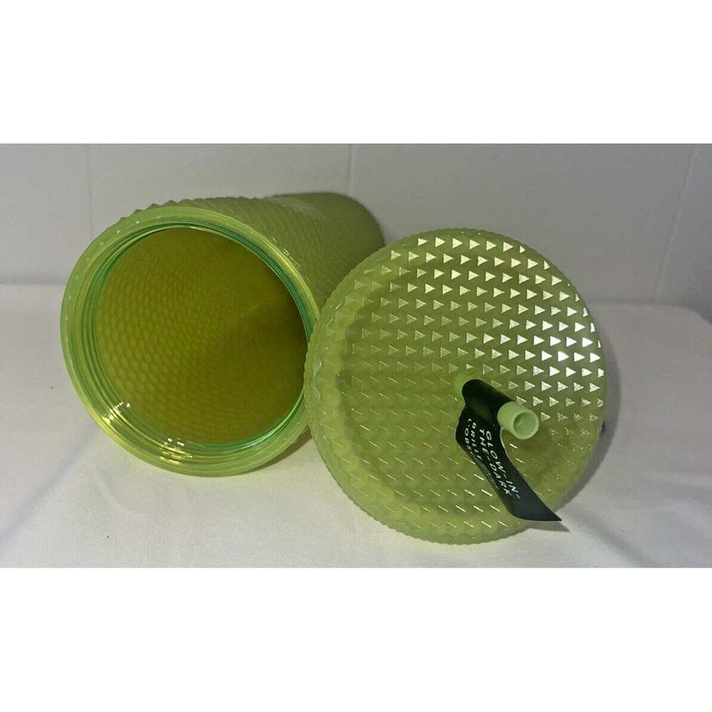 Starbucks Halloween Glow-in-Dark Lemongrass Studded Tumbler Venti w/ Keychain - Picture 6 of 9